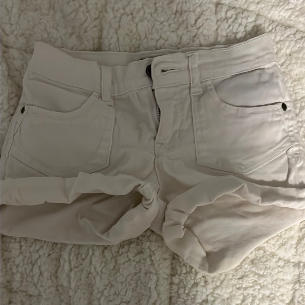 Girls White Jean Shorts